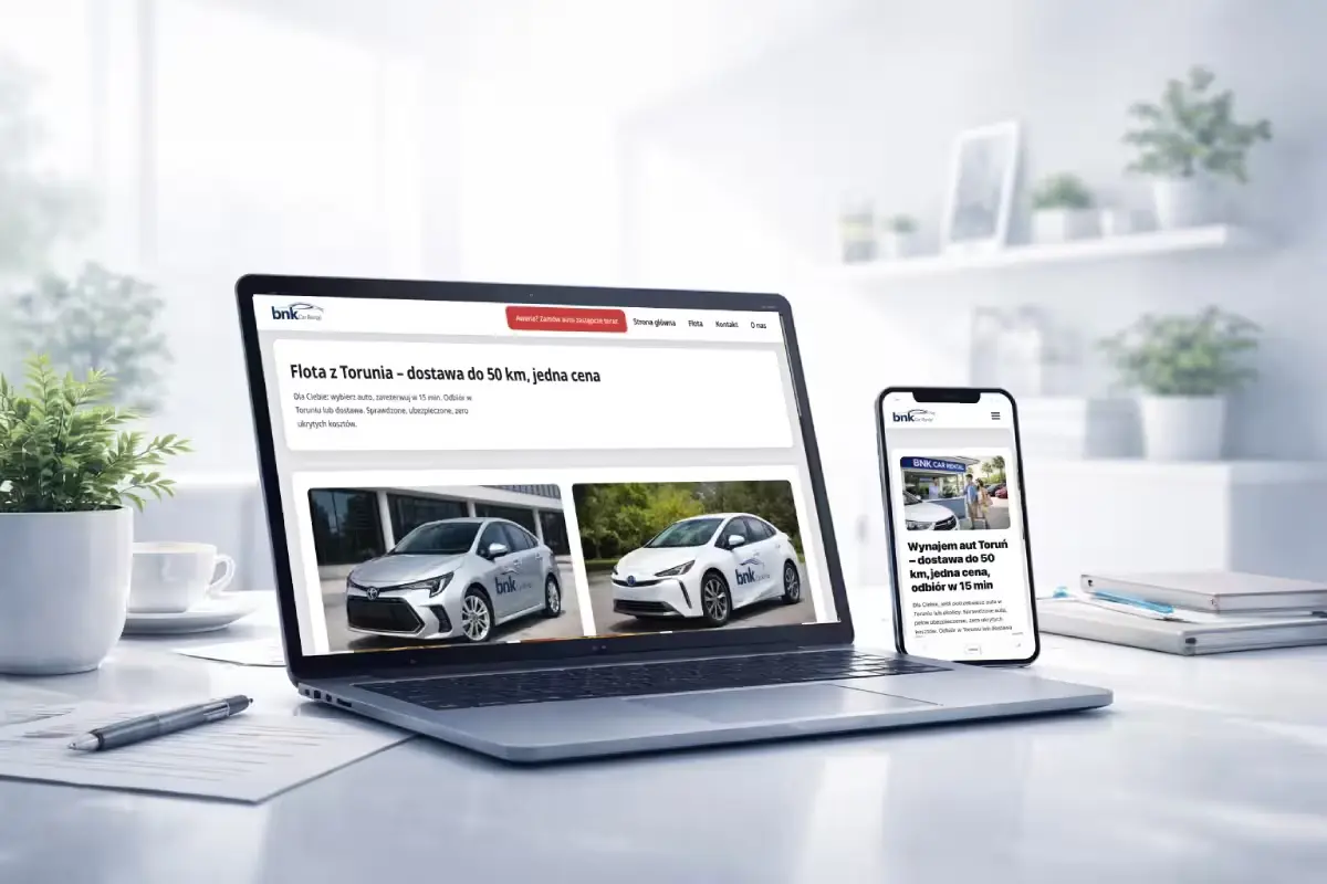 Nowoczesna strona internetowa na laptopie